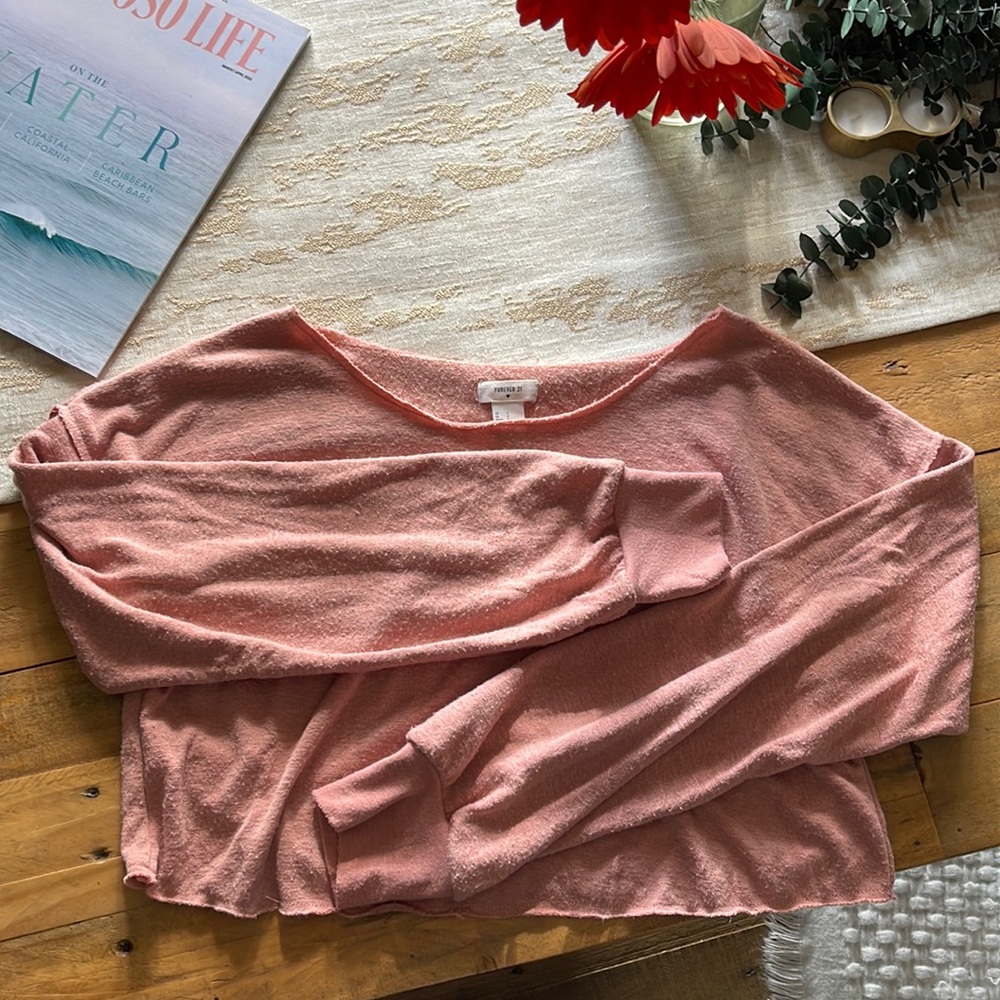 Forever 21 Light Pink Sweater Crop small